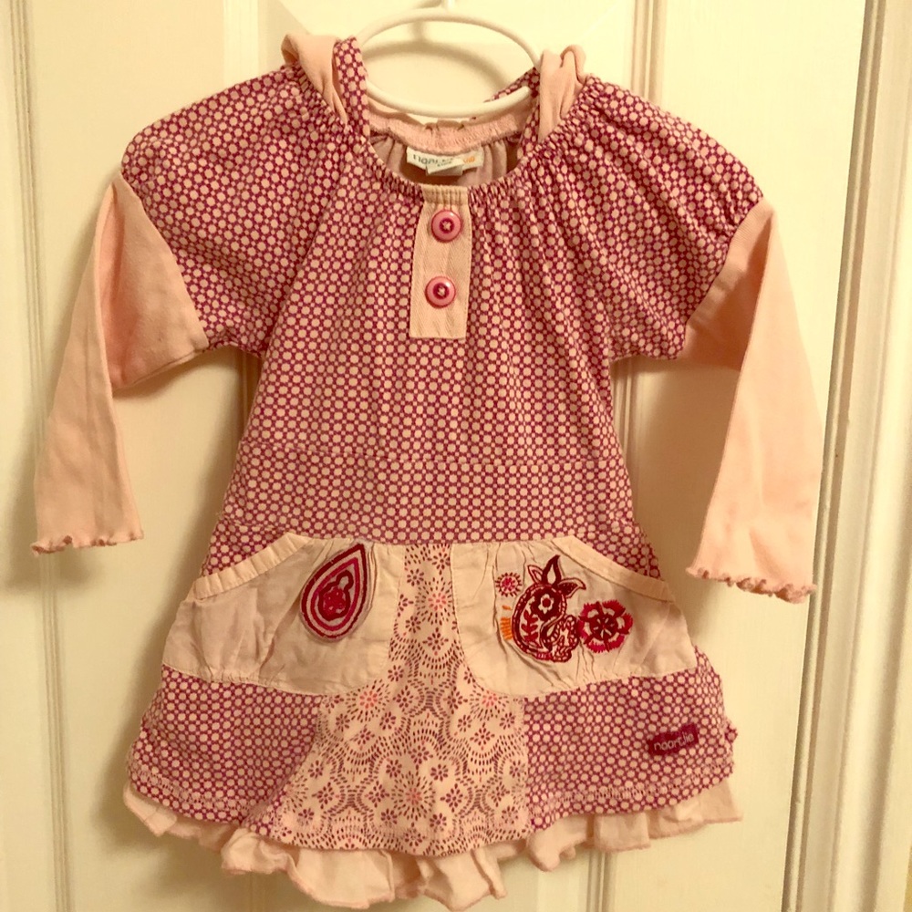 Naartjie  dress with knit leggings.